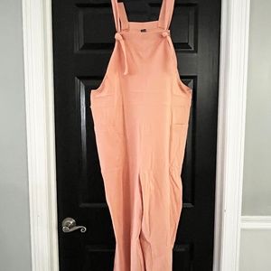 SHEIN Coral Pink Suspender Jumpsuit Size Large